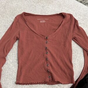 American Eagle Outfitters Rust Crop Top